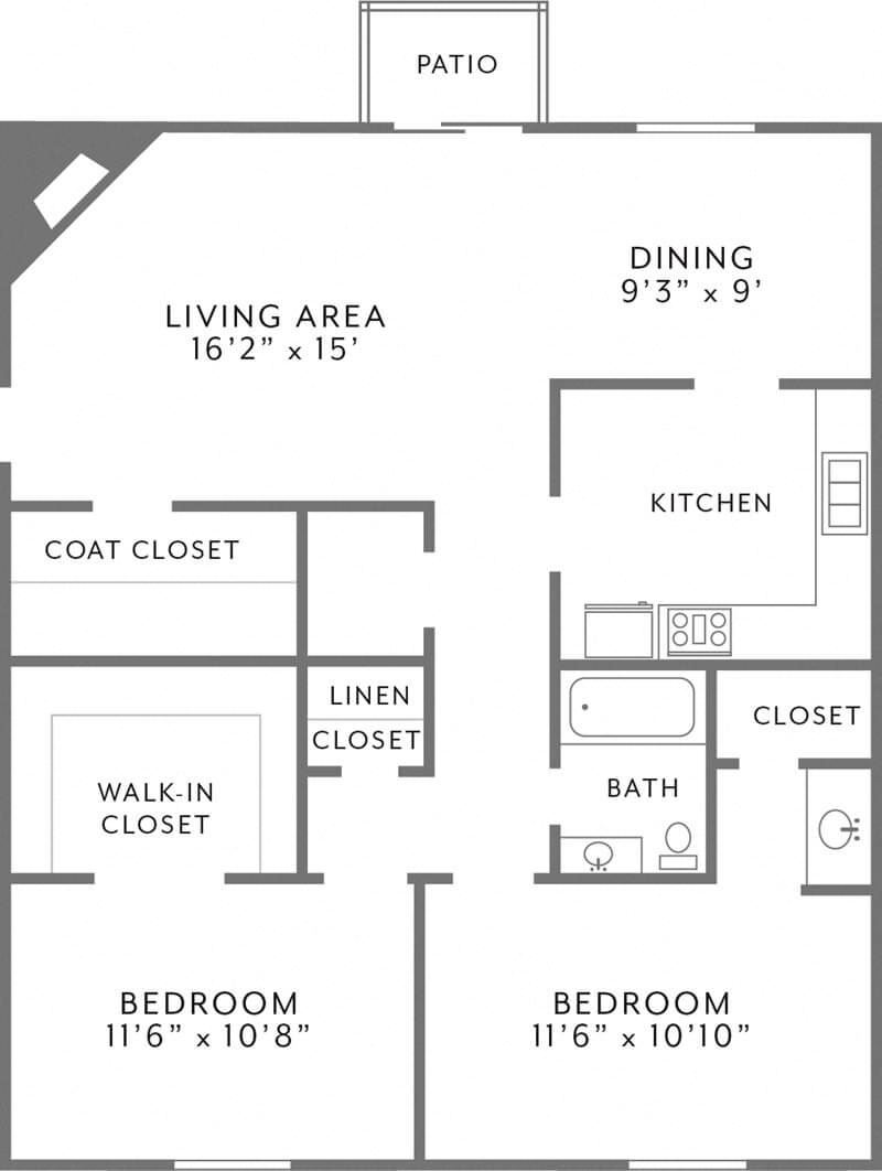 two bedroom apartment floor plan